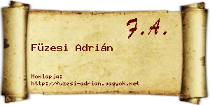 Füzesi Adrián névjegykártya